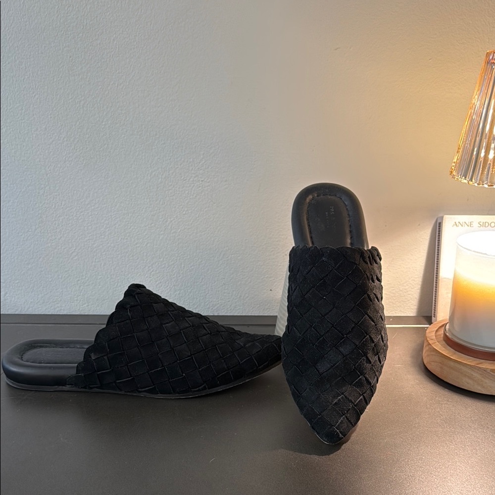 Rag & Bone Black Woven Mules